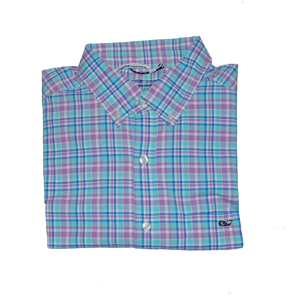 NWT Vineyard Vines On The Go Performance Plaid Button Down Long Sleeve Shirt M